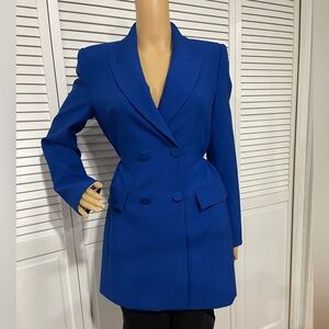 Zara Double-Breasted Blazer in Cobalt Blue